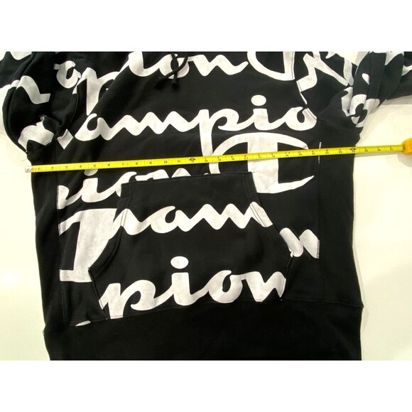 Champion Spell Out All Over Print Graphic Hoodie Men's Size L - Picture 5 of 7